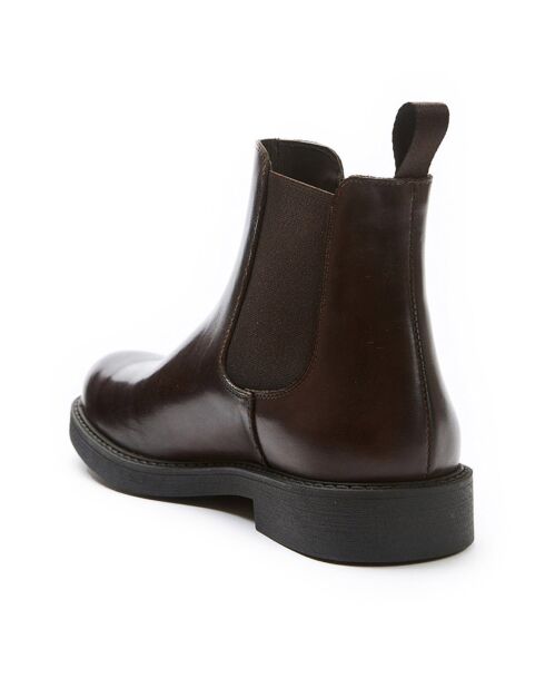 Chelsea Boots en Cuir Jon marron foncé