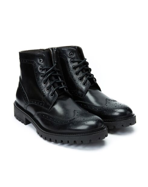 Boots en Cuir Gani noires