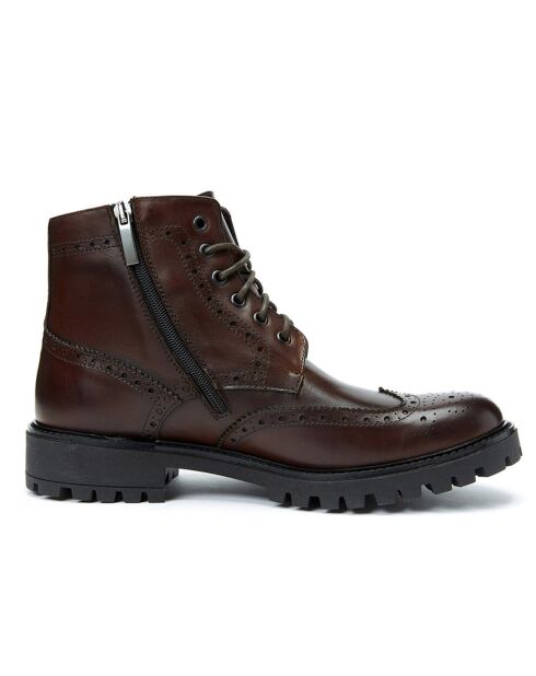 Boots en Cuir Gani marron foncé