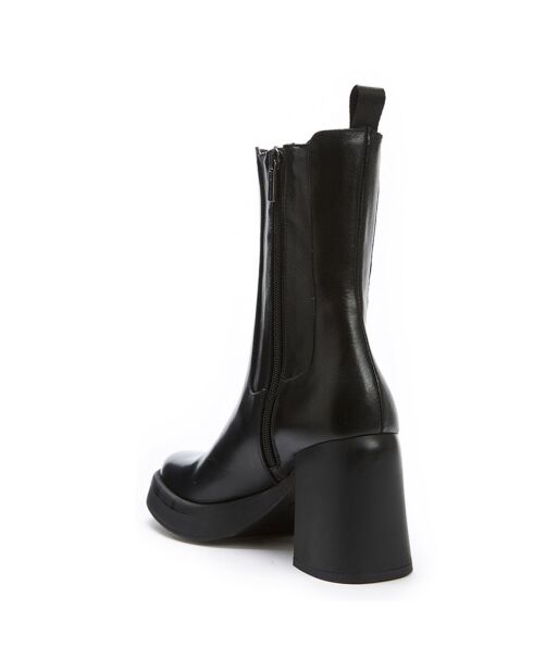 Bottes en Cuir Olya noires - Talon 8 cm