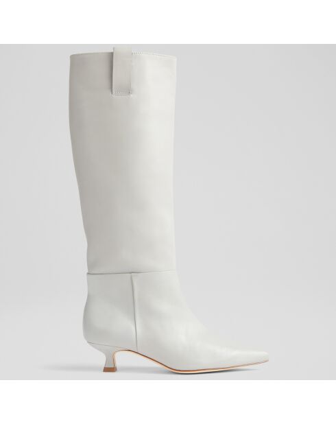 Bottes en Cuir Eden gris clair - Talon 4,5 cm