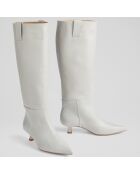 Bottes en Cuir Eden gris clair - Talon 4,5 cm