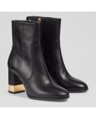 Bottines en Cuir Imogen noires - Talon 8 cm