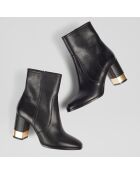 Bottines en Cuir Imogen noires - Talon 8 cm