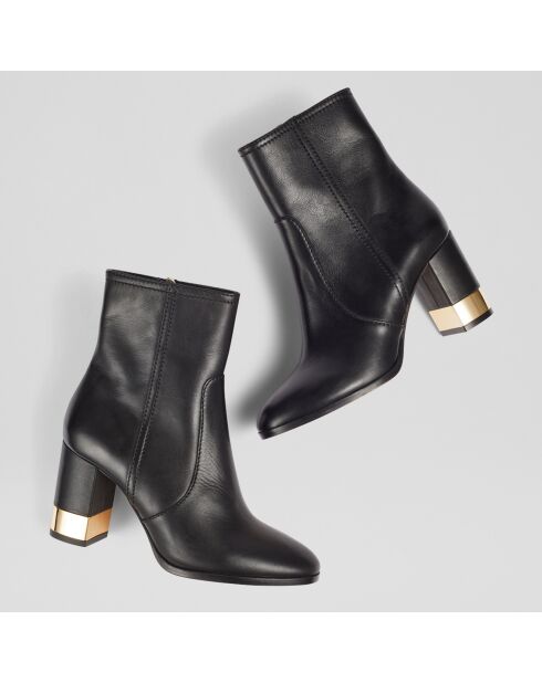 Bottines en Cuir Imogen noires - Talon 8 cm