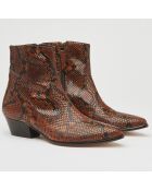 Bottines en Cuir serpent Choral marron