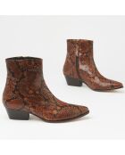 Bottines en Cuir serpent Choral marron