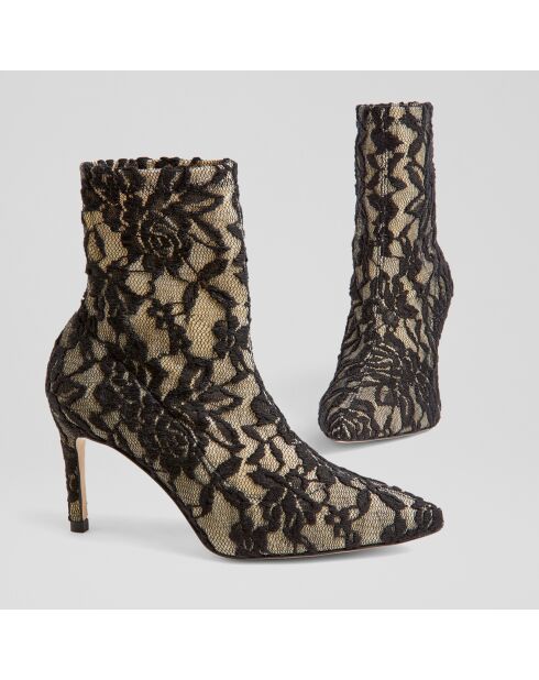 Bottines en Dentelle Chloé noir/beige