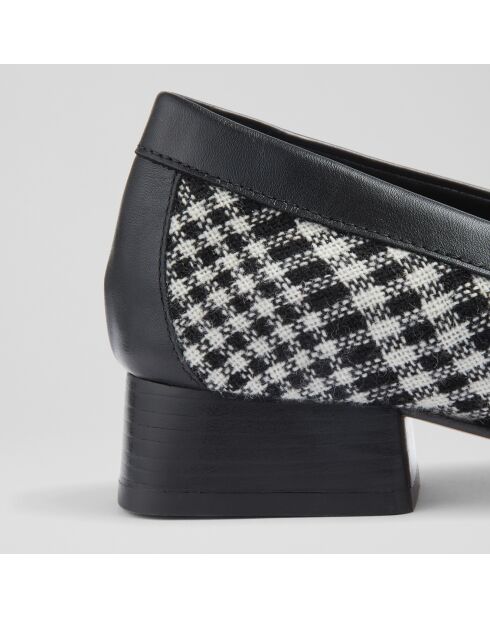 Mocassins Kate à carreaux noir/blanc