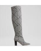 Bottes Courtney à carreaux noir/blanc - Talon 7,5 cm