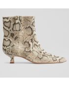 Bottines en Cuir serpent Rowan grises - Talon 4,5 cm