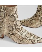 Bottines en Cuir serpent Rowan grises - Talon 4,5 cm