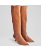 Bottes en Cuir Eden cognac - Talon 4,5 cm