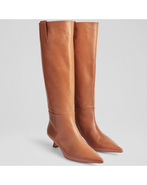 Bottes en Cuir Eden cognac - Talon 4,5 cm