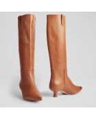 Bottes en Cuir Eden cognac - Talon 4,5 cm