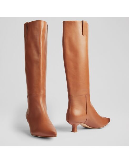 Bottes en Cuir Eden cognac - Talon 4,5 cm