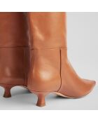 Bottes en Cuir Eden cognac - Talon 4,5 cm