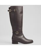 Bottes en Cuir Rea marron foncé