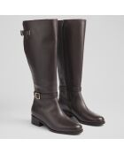 Bottes en Cuir Rea marron foncé