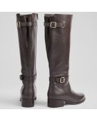 Bottes en Cuir Rea marron foncé