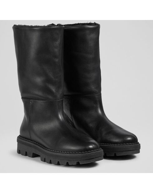 Bottes fourrées en Cuir Roby noires