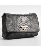 Sac bandoulière en Cuir Hera noir - 21x15x7  cm