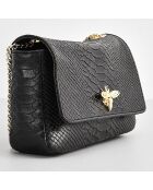 Sac bandoulière en Cuir Hera noir - 21x15x7  cm