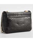 Sac bandoulière en Cuir Hera noir - 21x15x7  cm