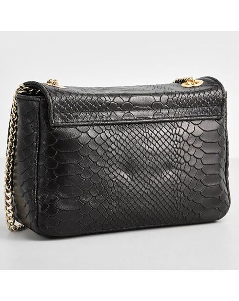 Sac bandoulière en Cuir Hera noir - 21x15x7  cm