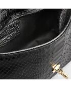 Sac bandoulière en Cuir Hera noir - 21x15x7  cm
