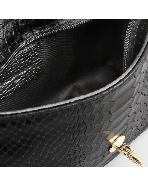 Sac bandoulière en Cuir Hera noir - 21x15x7  cm