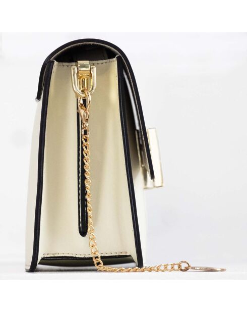 Sac bandoulière en Cuir Mini Emma blanc cassé - 21x16x8 cm