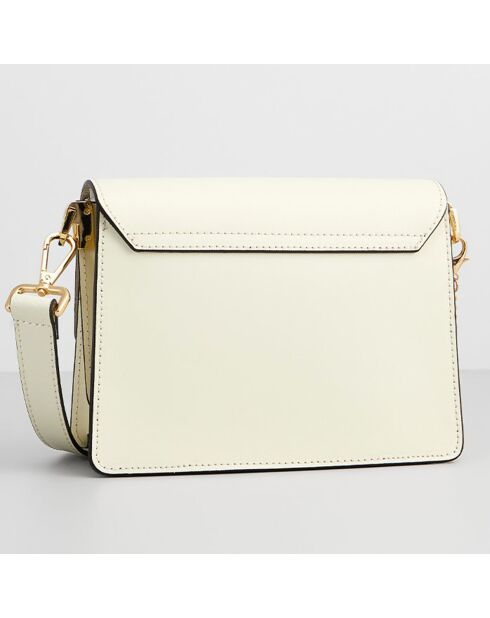 Sac bandoulière en Cuir Mini Emma blanc cassé - 21x16x8 cm
