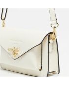 Sac bandoulière en Cuir Roxane blanc cassé - 20x12x5.5 cm