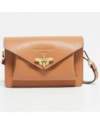 Sac bandoulière en Cuir Roxane camel - 20x12x5.5 cm