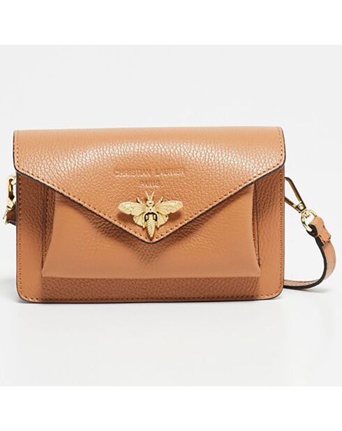 Sac bandoulière en Cuir Roxane camel - 20x12x5.5 cm