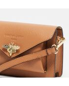 Sac bandoulière en Cuir Roxane camel - 20x12x5.5 cm
