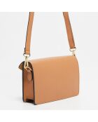 Sac bandoulière en Cuir Roxane camel - 20x12x5.5 cm