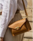 Sac bandoulière en Cuir Roxane camel - 20x12x5.5 cm