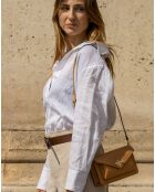 Sac bandoulière en Cuir Roxane camel - 20x12x5.5 cm