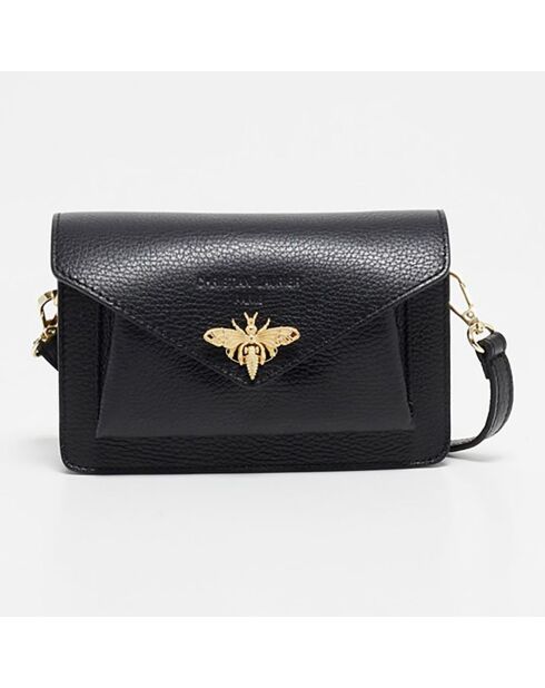 Sac bandoulière en Cuir Roxane noir - 20x12x5.5 cm