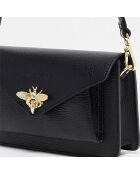 Sac bandoulière en Cuir Roxane noir - 20x12x5.5 cm