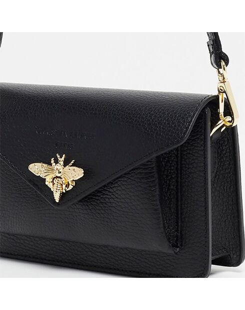 Sac bandoulière en Cuir Roxane noir - 20x12x5.5 cm