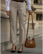 Sac bandoulière en Cuir Hely camel - 24x22x6.5 cm