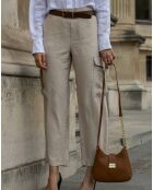 Sac bandoulière en Cuir Hely camel - 24x22x6.5 cm