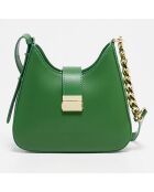Sac bandoulière en Cuir Hely vert - 24x22x6.5 cm