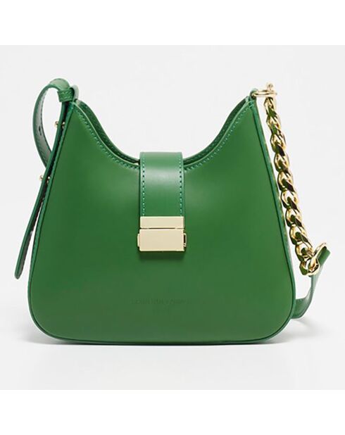 Sac bandoulière en Cuir Hely vert - 24x22x6.5 cm