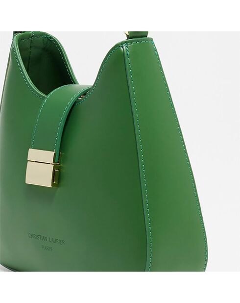 Sac bandoulière en Cuir Hely vert - 24x22x6.5 cm