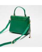 Sac à main en Cuir Yasmin vert foncé - 22x19.5x10 cm