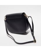 Sac bandoulière en Cuir Audrey noir - 27x22x8.5 cm